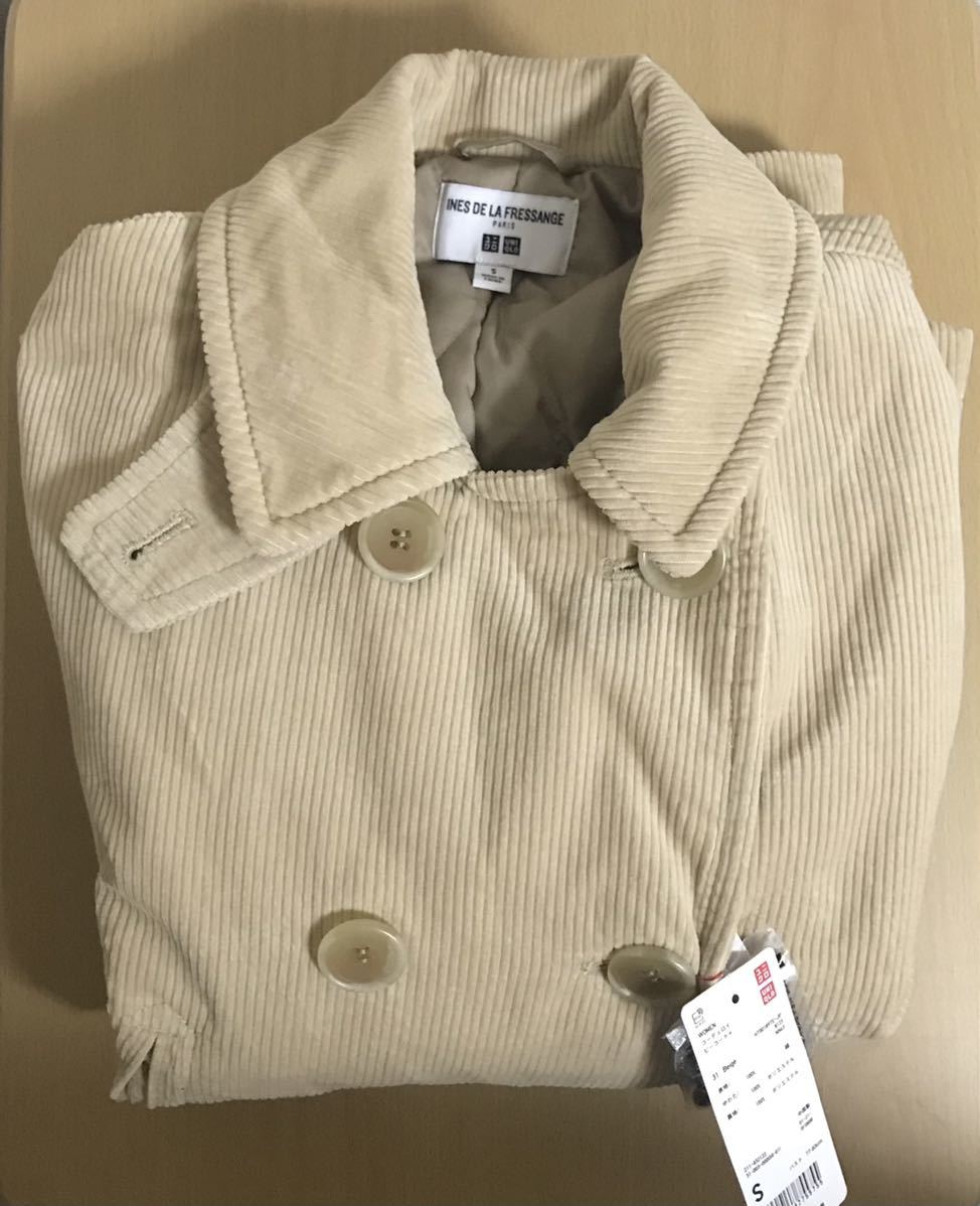 新品 ユニクロ イネス コラボ コーデュロイピーコート 31ベージュ S 