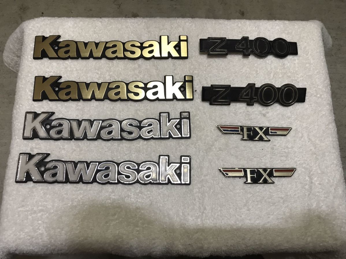 当時物 Z400FX ゴールドエンブレムセット タンクエンブレム サイド 