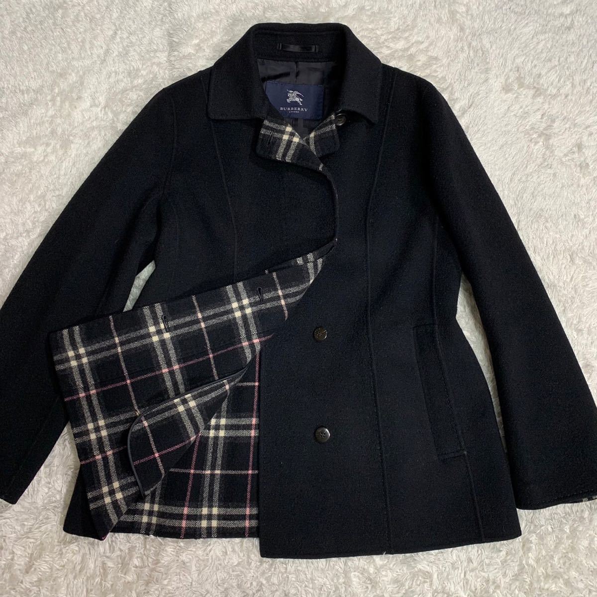 極美品 バーバリー ロンドン ウール カシミア コート ノバチェック