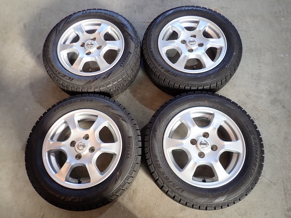 数量限定，お買い得 KL3952 175/65R14 日産純正 スタッドレスセット E11ノート Z11キューブ 14&times;5.5J 100/4H ET43(スタッドレスタイヤ)｜売買されたオークション情報、yahooの商品情報をアーカイブ公開 - オークファン 4穴