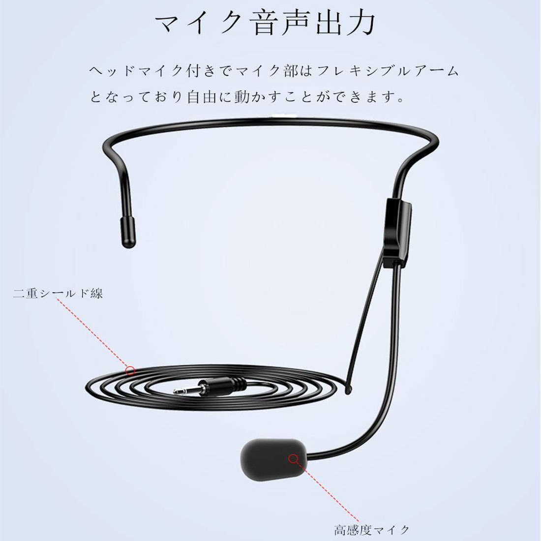 激安直営店 ハンズフリー拡声器スピーカー ヘッドセット 小型スピーカー ポータブル拡声器 拡声器 Microsdカード対応 マイク付き Lacistitis Es