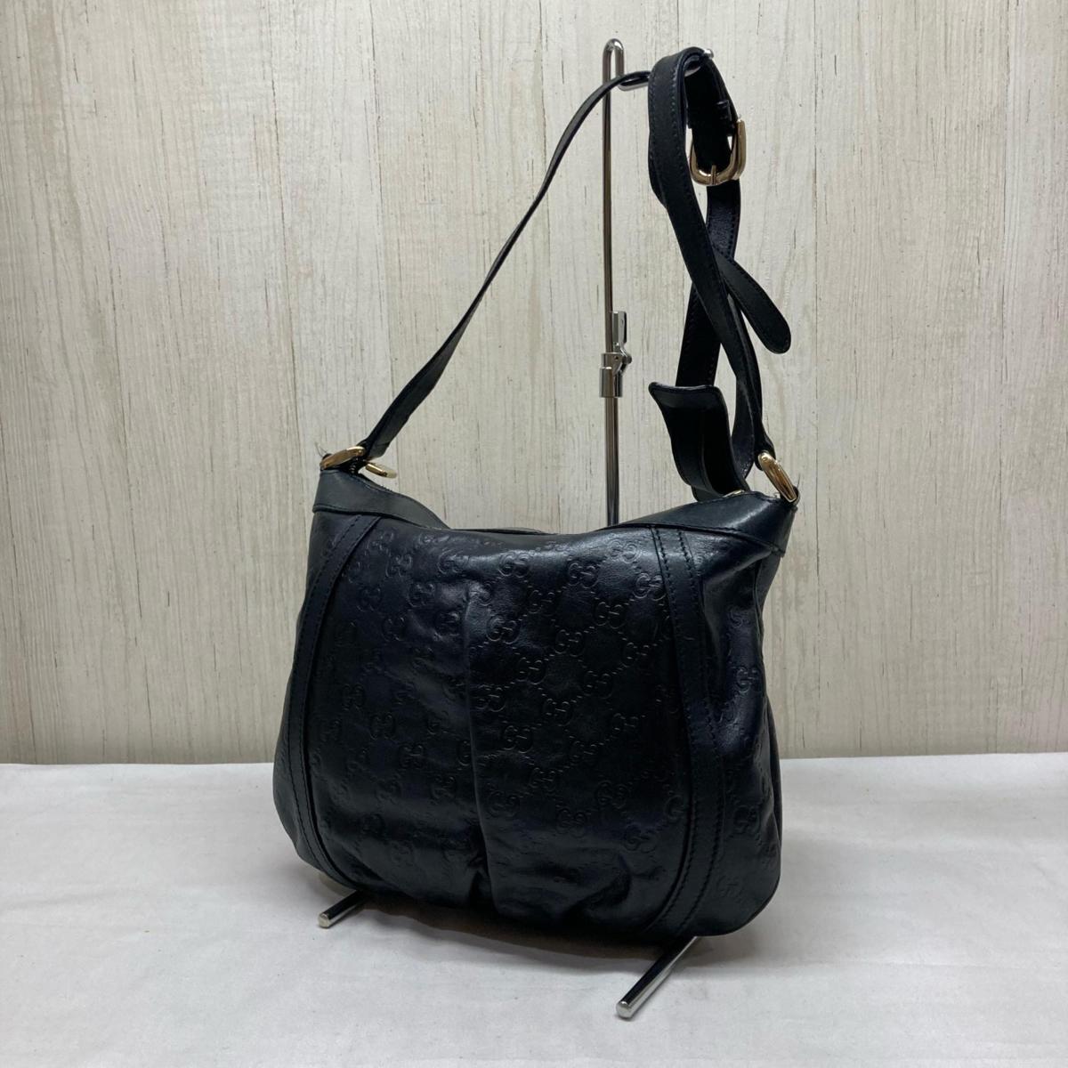 GUCCI グッチ 203257 GG柄 アビーライン シマレザー ショルダーバッグ  