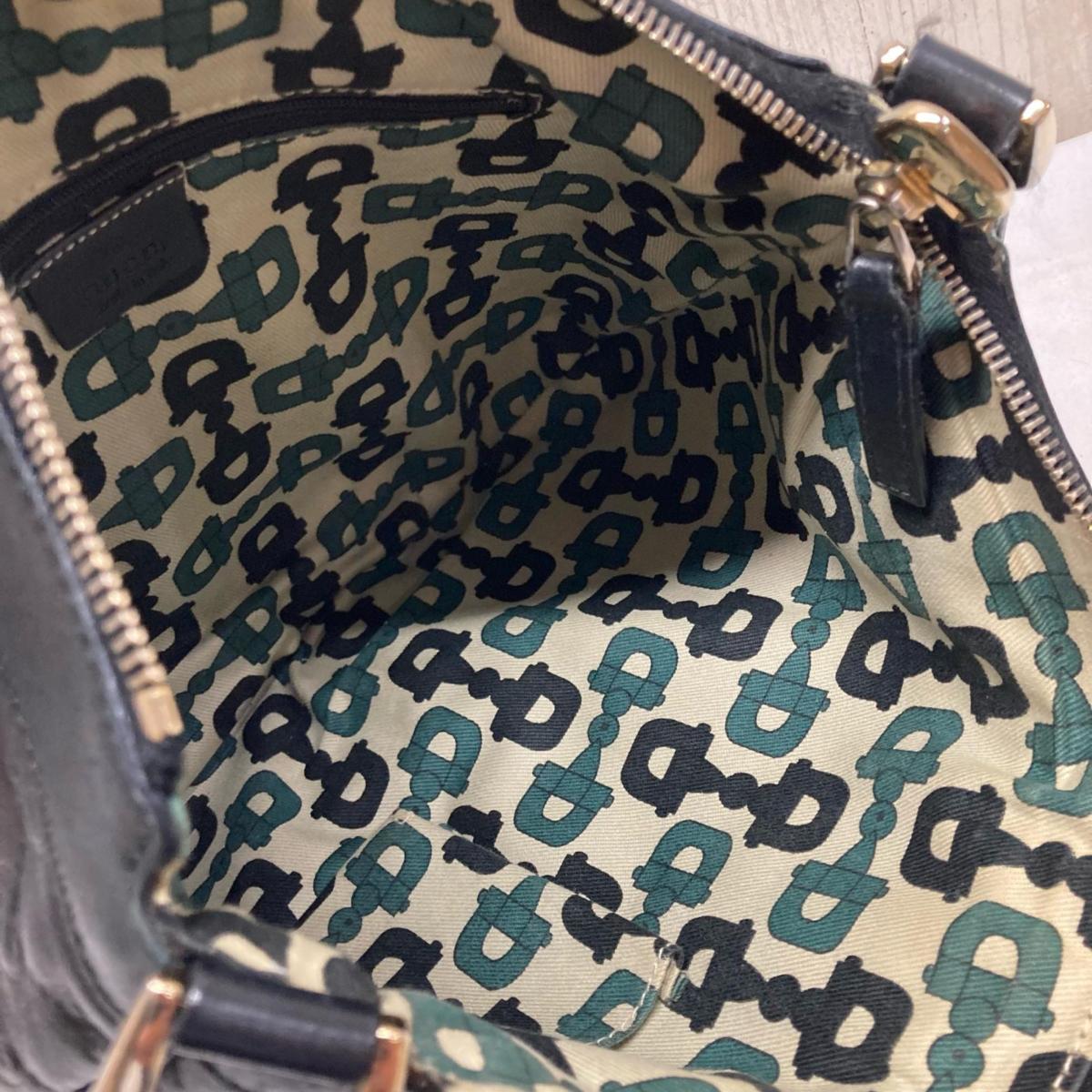 GUCCI グッチ 203257 GG柄 アビーライン シマレザー ショルダーバッグ