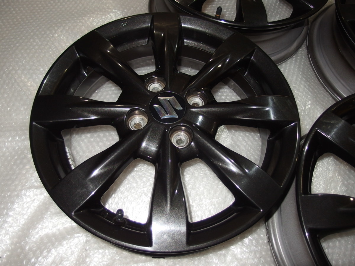 MK32Sスズキ スペーシアカスタムXSリミテッド純正15インチアルミホイールのみ4本 15x4.5j+45 4H-100 54mmハブ径 15インチ スズキ MK32S 6万Km ＸＳリミテッド 純正ホイール