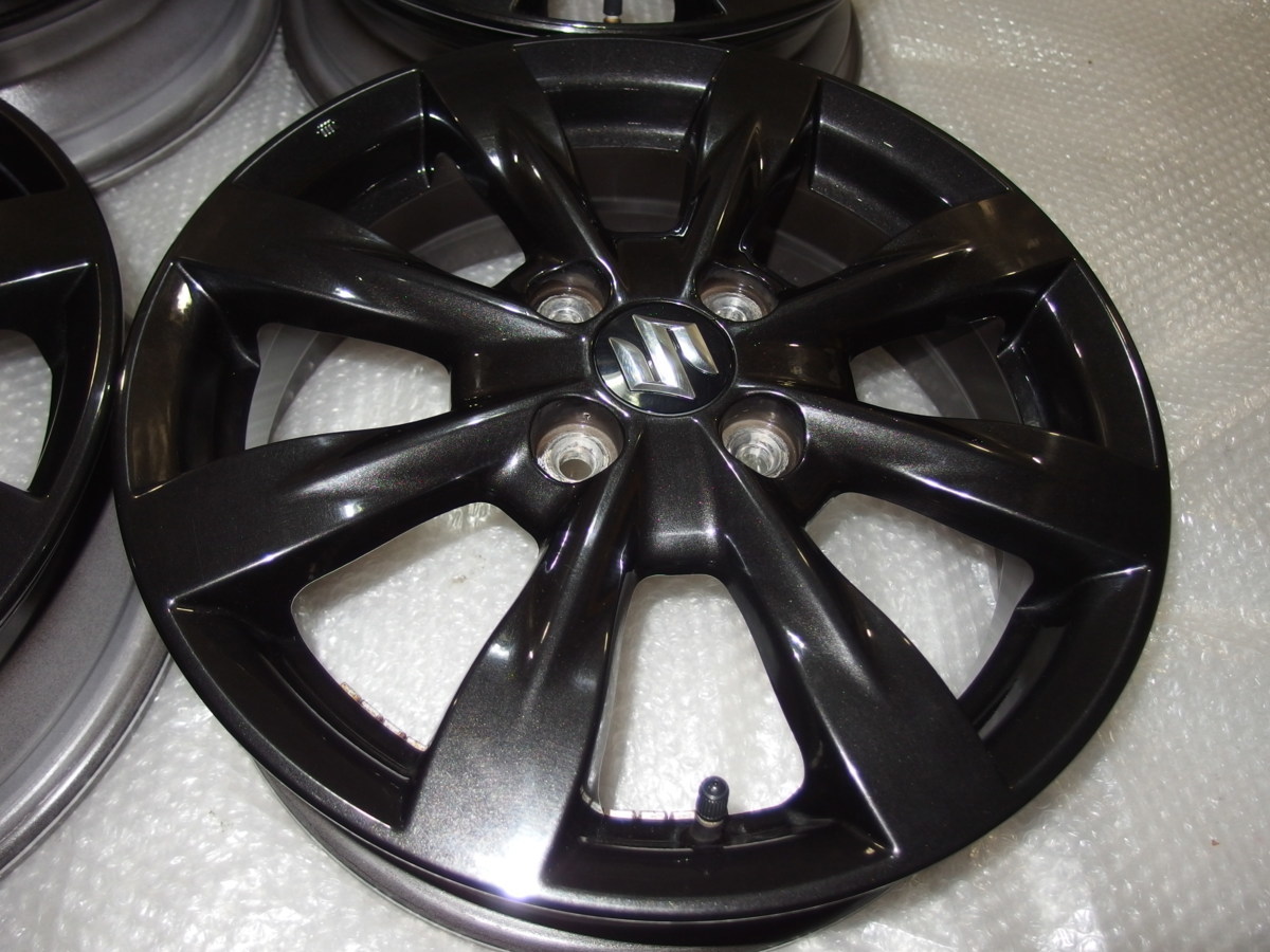 MK32Sスズキ スペーシアカスタムXSリミテッド純正15インチアルミホイールのみ4本 15x4.5j+45 4H-100 54mmハブ径 15インチ スズキ MK32S 6万Km ＸＳリミテッド 純正ホイール