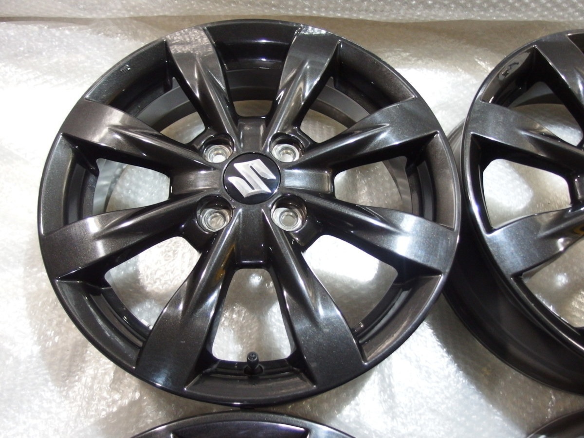 MK32Sスズキ スペーシアカスタムXSリミテッド純正15インチアルミホイールのみ4本 15x4.5j+45 4H-100 54mmハブ径 15インチ スズキ MK32S 6万Km ＸＳリミテッド 純正ホイール
