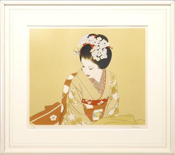 真作】【WISH】志村立美「舞妓」リトグラフ 8号大 直筆サイン 一枚の絵