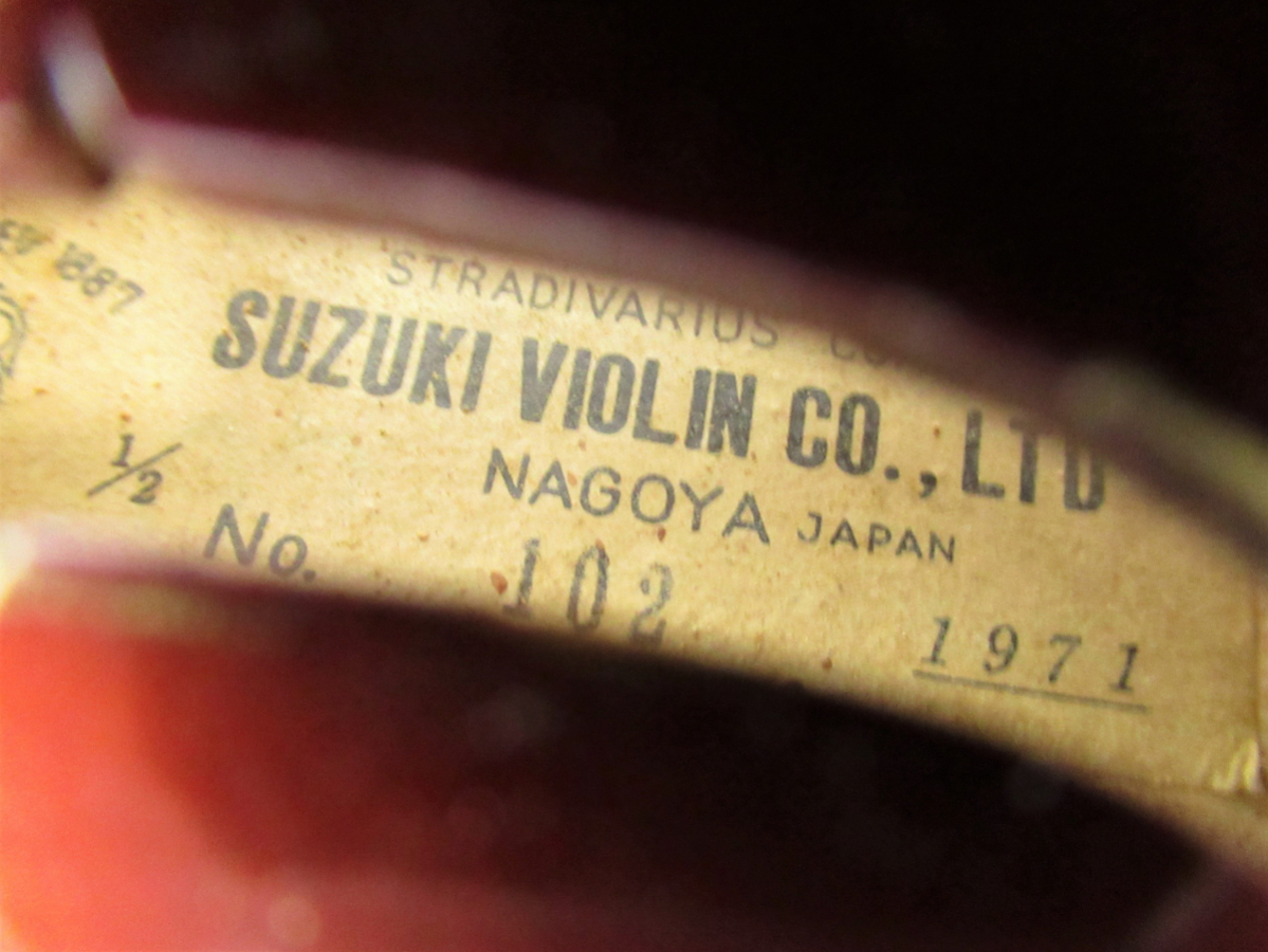 SUZUKI VIOLIN No.102 1971 1/2 スズキ バイオリン ヴァイオリン