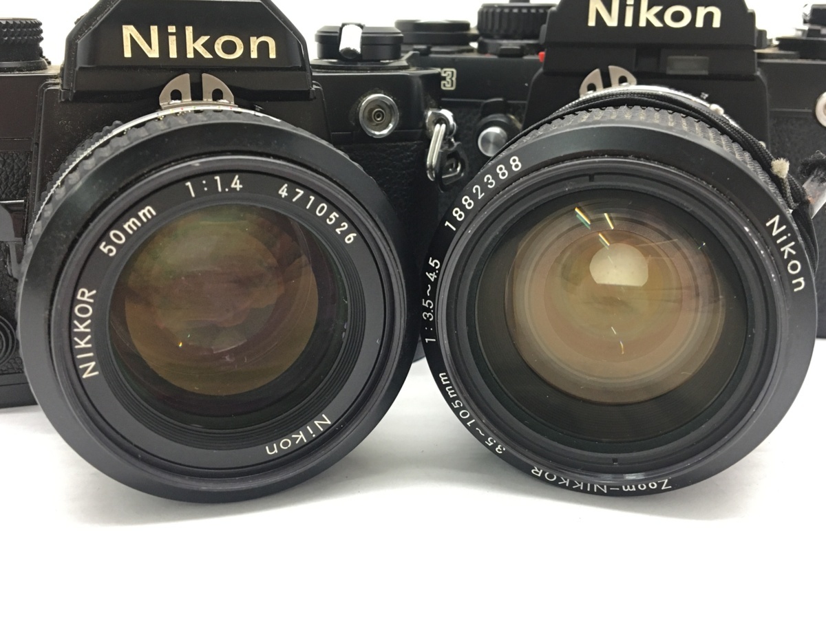 Nikon FM 50mm 1:1.4 / Nikon F3 35-105mm 1:3.5-4.5 一眼レフカメラ 2点 まとめ ジャンク 中古 50mm Nikon FM f&frasl;1.4G ☆Nikon 一眼レフカメラ国内