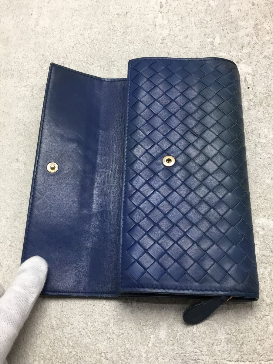 BOTTEGA VENETA◆長財布/レザー/BLU/150509 ボッテガヴェネタ BOTTEGA VENETA ボッテガヴェネタ&frasl;長財布&frasl;茶 ブラウン&frasl;レザー レディース