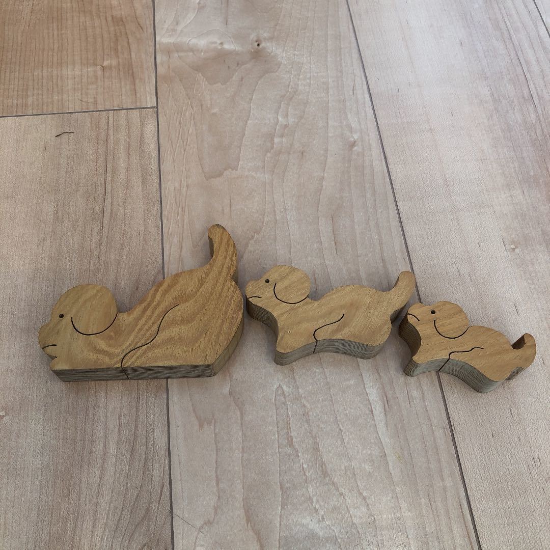 組み木 組み木パズル 小黒三郎 親子犬 知育玩具 木製 動物パズル 知育玩具 売買されたオークション情報 Yahooの商品情報をアーカイブ公開 オークファン Aucfan Com