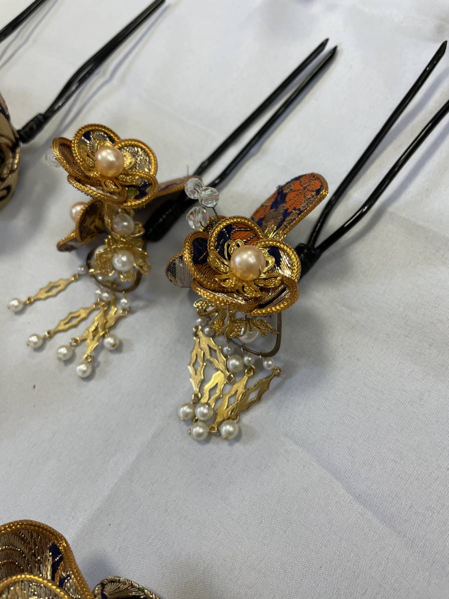 花嫁かんざしセット 尾長 櫛 くし 笄 紺金【USED】 花嫁かんざしセット 尾長 櫛 くし 笄 紺金【USED】