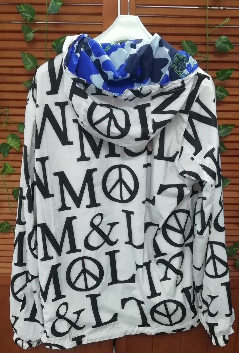 【限定1枚&送料無料】新品 MARK＆LONA マークアンドロナ リバーシブルウインドブレーカージャケットパーカー　L ゴルフ ホワイト 白 メンズ