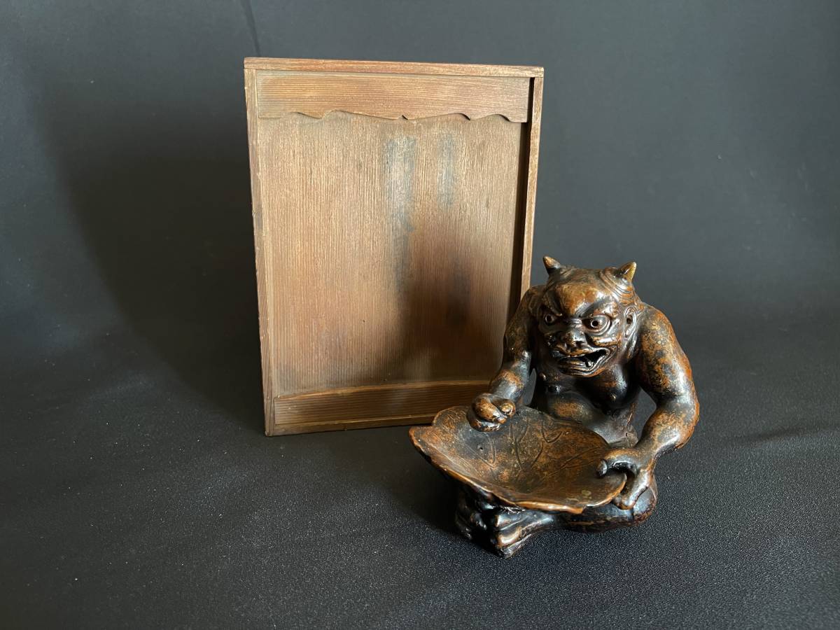 珍品】古備前 備前焼 鬼 蓮葉 古美術 桃山期 江戸期 明治期 希少 箱