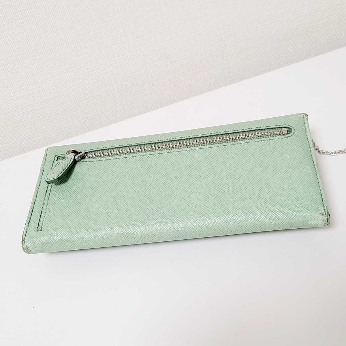 プラダ サフィアーノ 長財布 リボン パスケース付き PRADA プラダ