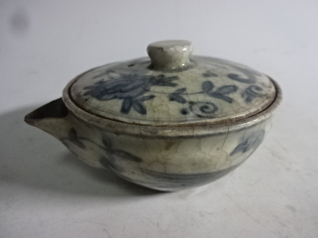 備前焼　宝瓶　茶器揃　煎茶器　共箱　未使用 煎茶道具 急須 宝瓶 染付 茶器 茶碗 3個まとめて 酒器 共