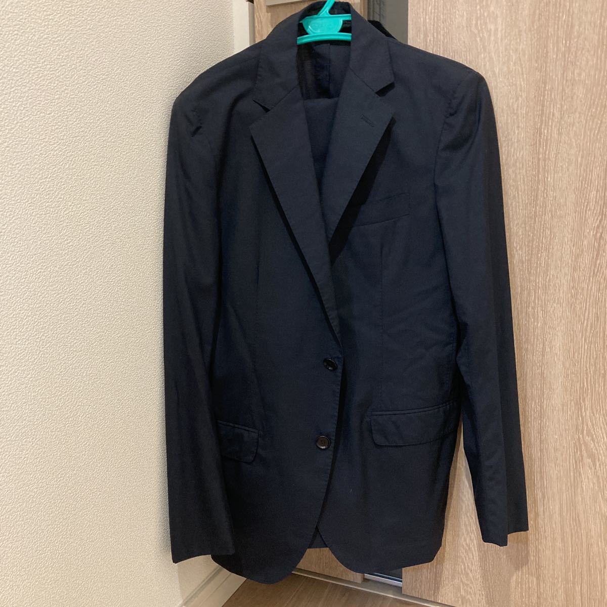 トゥモローランド メンズスーツ スーパー150ウールシルク　濃ネイビー春夏