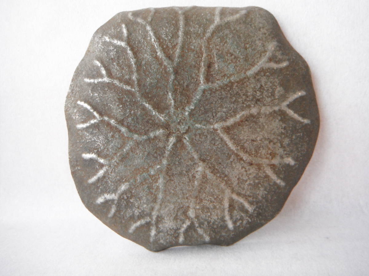 古い煎茶道具 古錫 唐物 蓮葉形 急須盆 瓶敷 検索 中国 古玩/