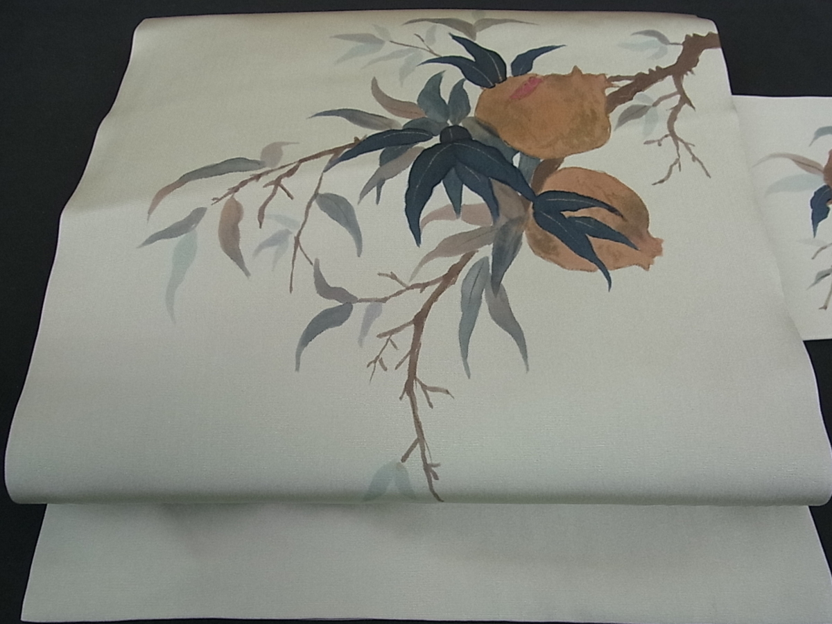 手描き 作家物 九寸名古屋帯 正絹 枝花文 逸品 金彩 平和屋 草花