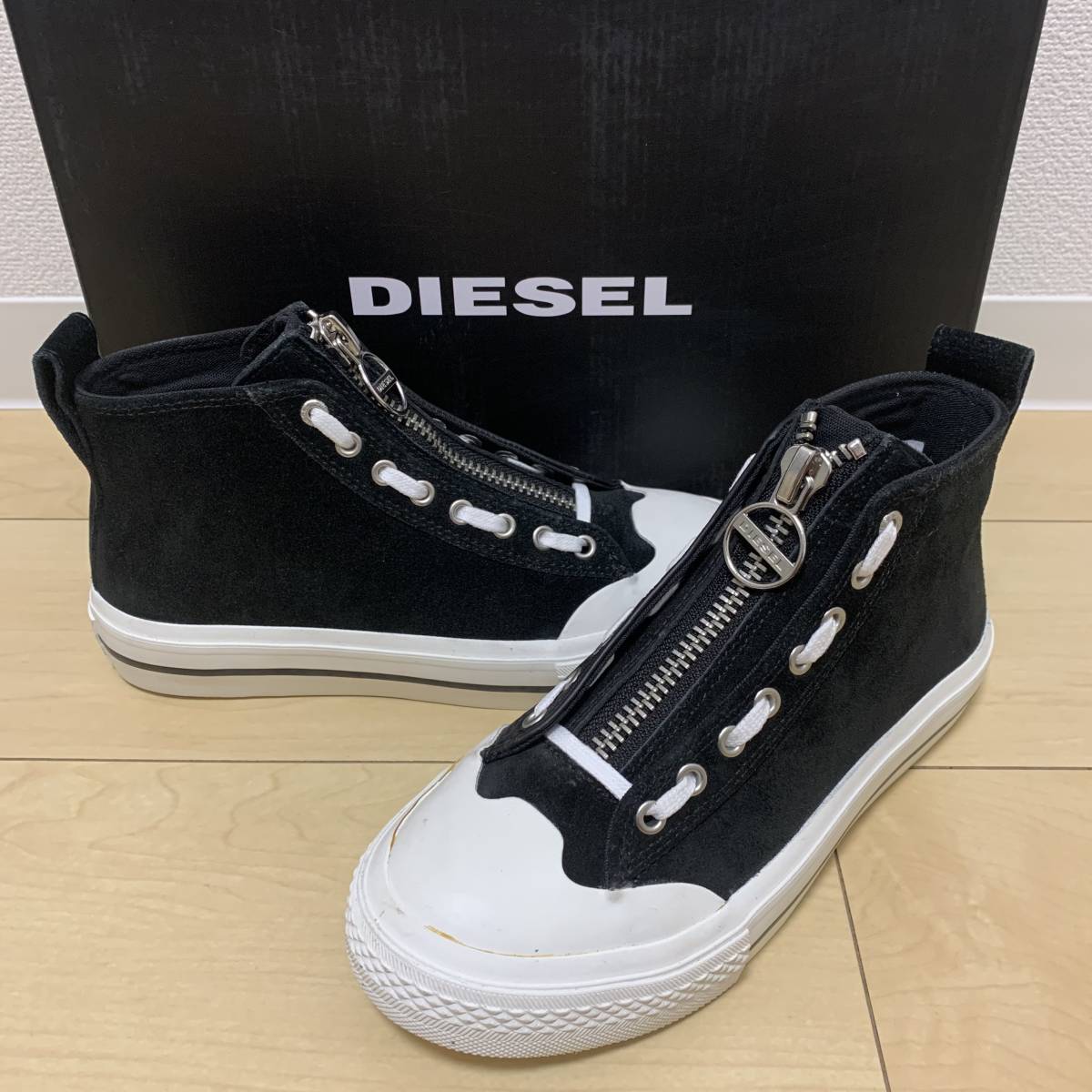 【激安大特価，正規品】 /箱付き/定価26 400円 dl DIESEL ディーゼル レディース スウェード レザー 牛革 ジッパーデザイン ハイカットスニーカー(その他)｜売買されたオークション情報、yahooの商品情報をアーカイブ公 女性用