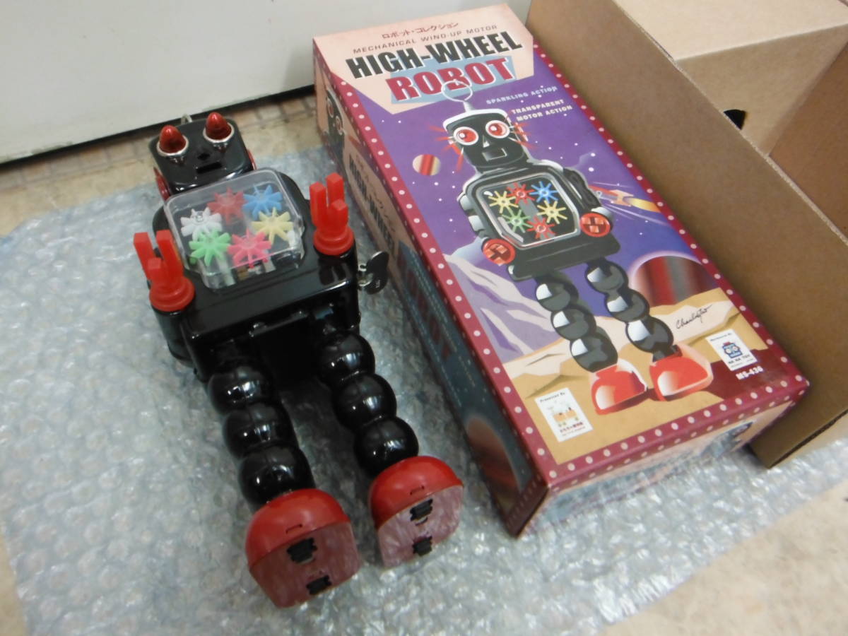 【専用】60年代 吉屋製 ブリキ HIGH-WHEEL ロボット 電動リモコン ブリキ ロボット HIGH WHEEL ROBOT 金属板金製 模型 ゼンマイ駆動