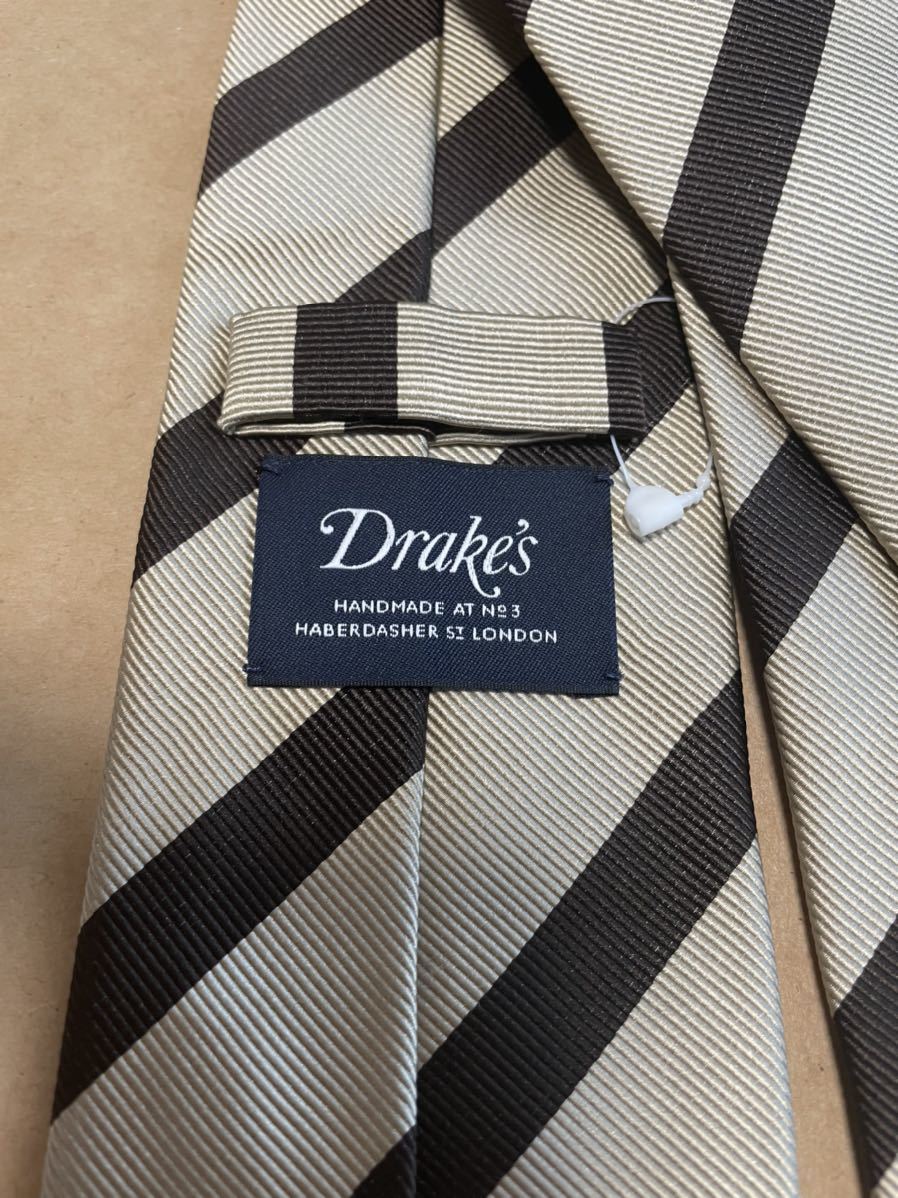 新品未使用 ドレイクス Drake's ネクタイ DRAKES ブラウン系 レジ
