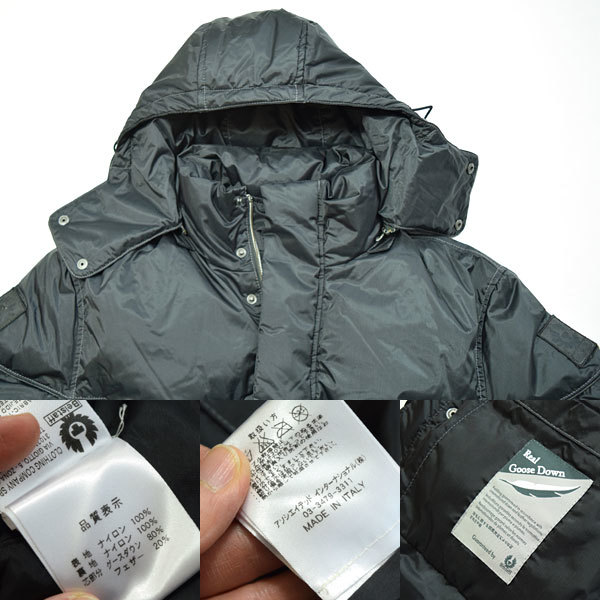 ベルスタッフ BELSTAFF□フード付きダウンジャケット M グースダウン 