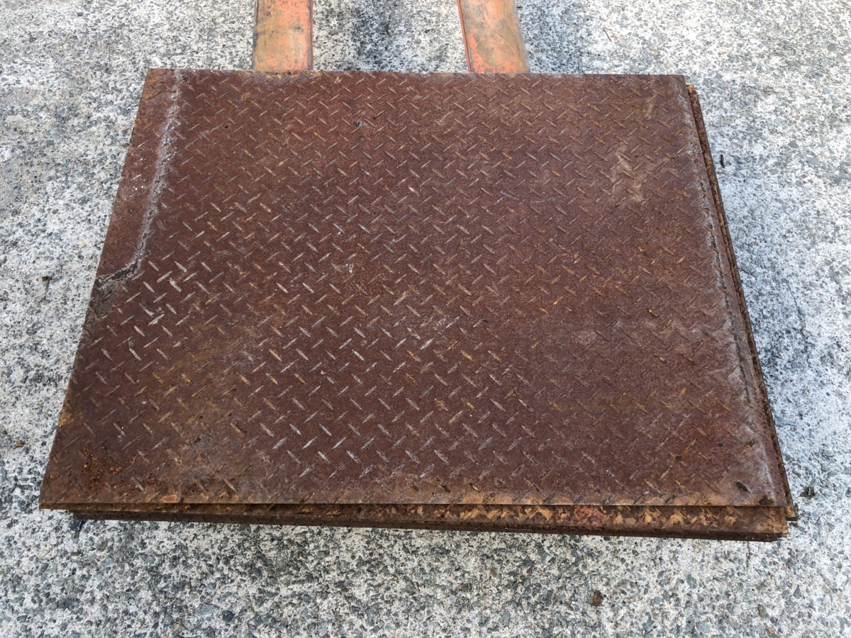 兵庫県発】 敷鉄板 100cm×80cm 13枚 鋼板 縞板 資材 建材 大量