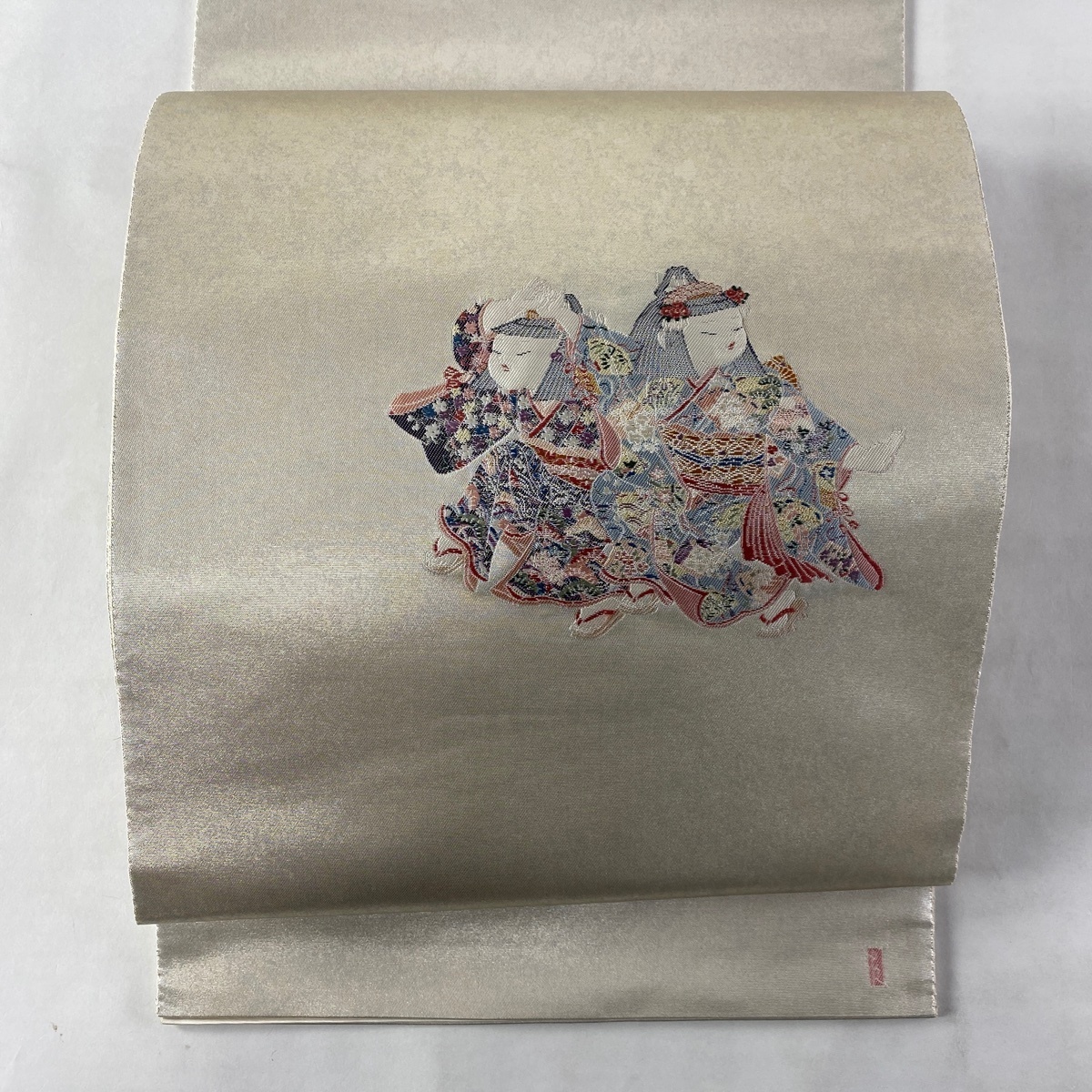 低価，新品 袋帯 名品 由水十久 落款 童 箔 灰白 お太鼓柄 正絹(仕立て上がり)｜売買されたオークション情報、yahooの商品情報をアーカイブ公開 - オークファン 仕立て上がり