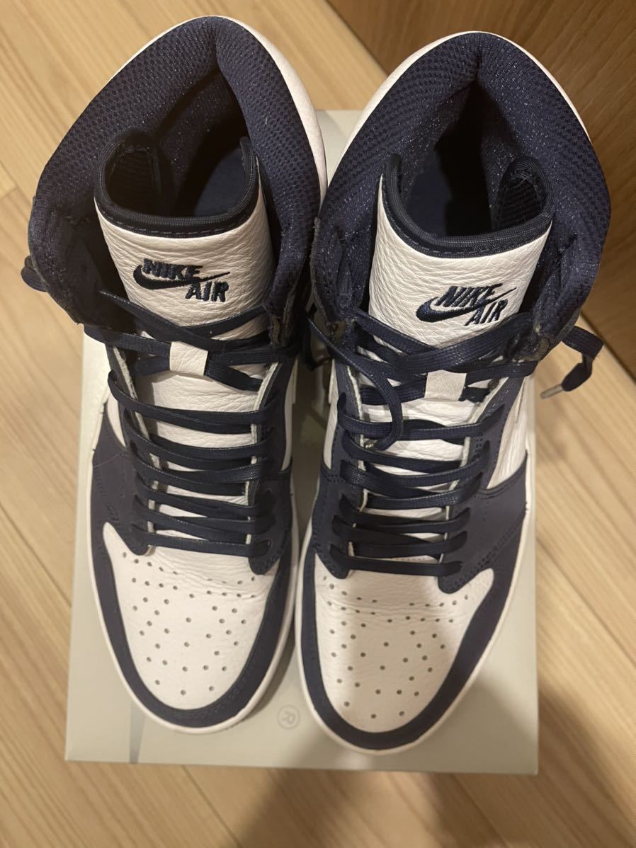 [納品書付] NIKE AIR JORDAN 1 HIGH RETRO OG WHITE METALLIC SILVER MIDNIGHT NAVY US10 28cm メタリック　mid obsidian ネイビー 0 NIKE AIR 29.5 バスケットボール アディダス