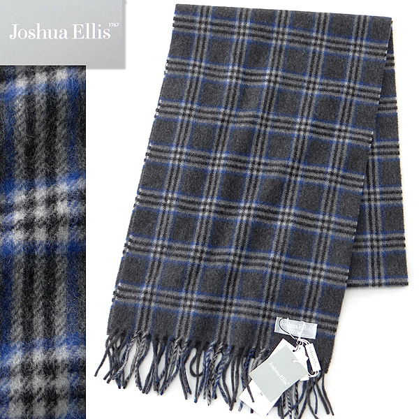 新品☆Joshua Ellis ジョシュア エリス☆カシミヤマフラー ブラック