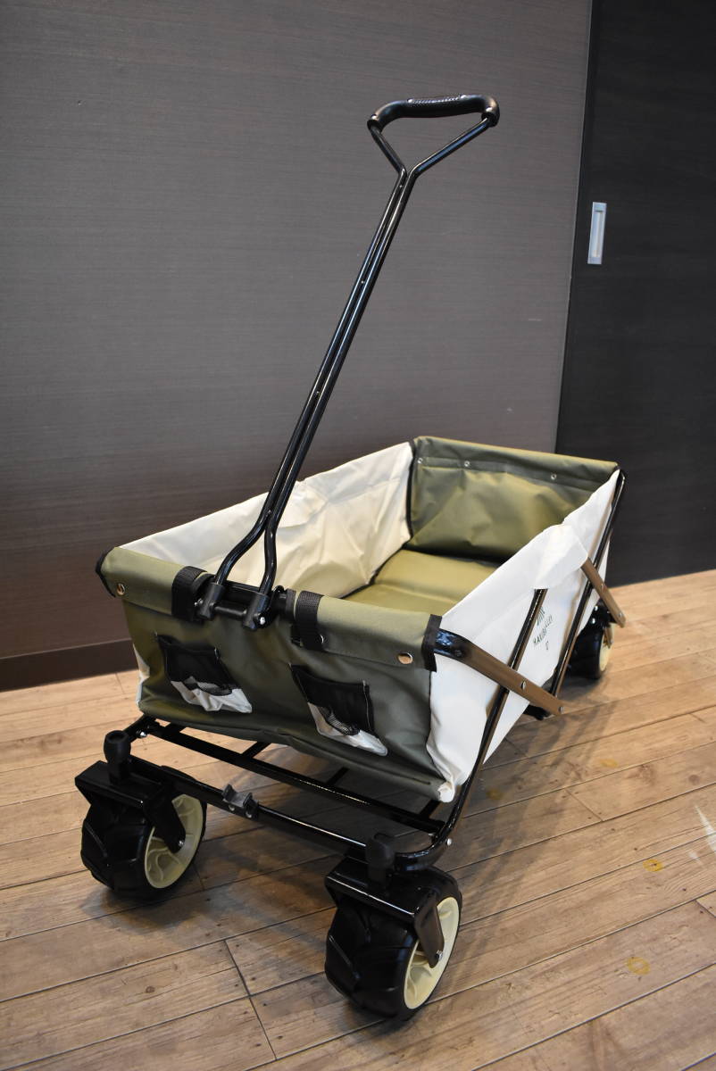 【ヤ取終了5/14】≪ZJ334≫ 美品 OTOMO/オオモト グランドキャリアワゴン HAW CW-01 カーキ系 キャリーカート/カバー付 最大積載重量60kg アウトドア用品 美品 OTOMO/オオモト グランドキャリアワゴン HAW CW-01 カーキ系