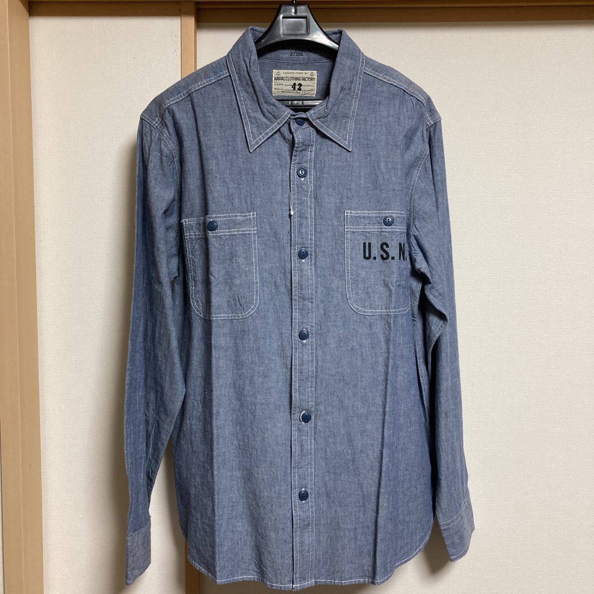 【驚きの破格値，限定セール】 極 BRONSON ブロンソン 1944 USNモデル シャンブレーシャツ サイズ42(XLサイズ以上)｜売買されたオークション情報、yahooの商品情報をアーカイブ公開 - オークファン 長袖シャツ一般
