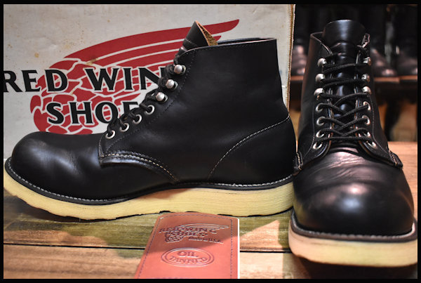 【8D 箱付 良品 犬タグ 98年】レッドウィング 8165 アイリッシュセッター ブーツ 黒 ブラック クローム プレーントゥ redwing HOPESMORE