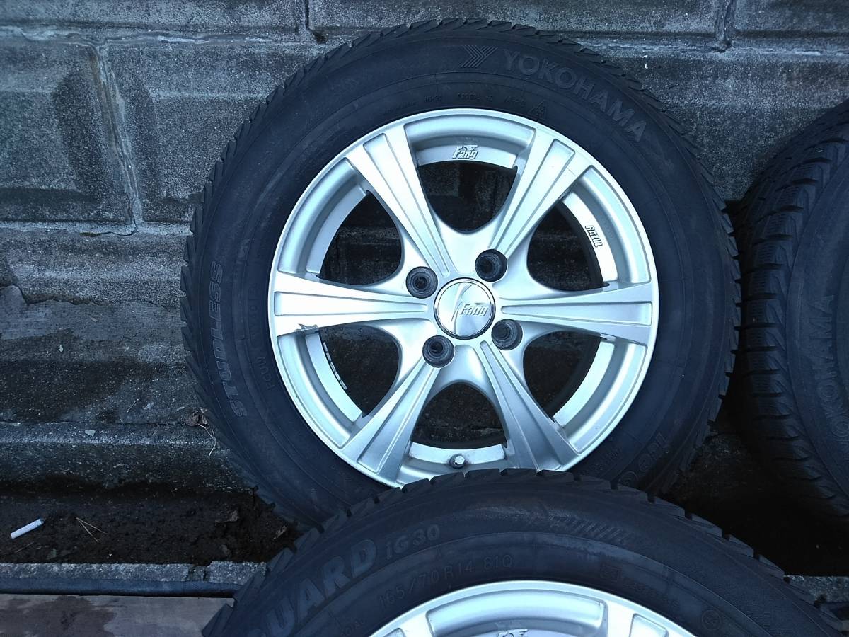 美品☆バリ山◇アクア等14インチホイール & 165/65R14タイヤ4本 バリ山