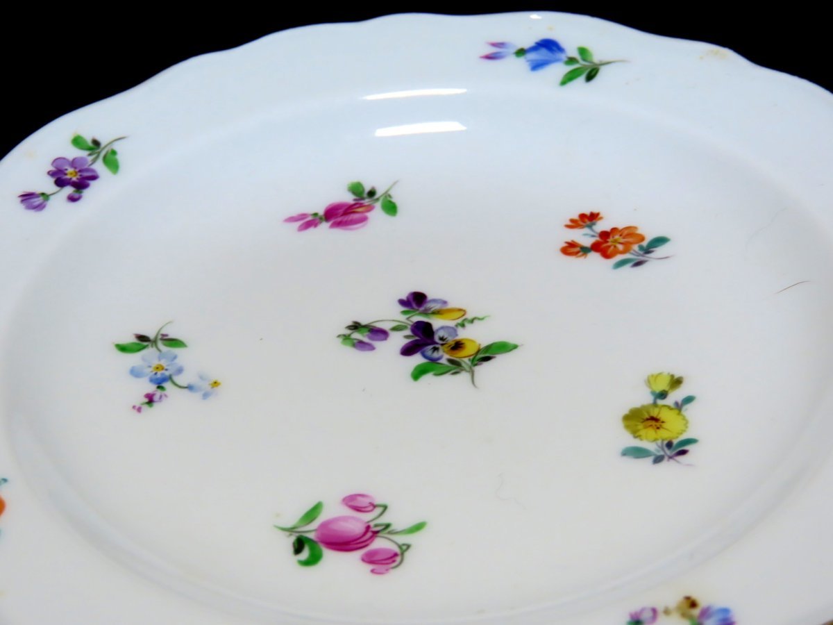 Meissen マイセン ベーシックフラワー 三つ花 プレート 皿 6枚