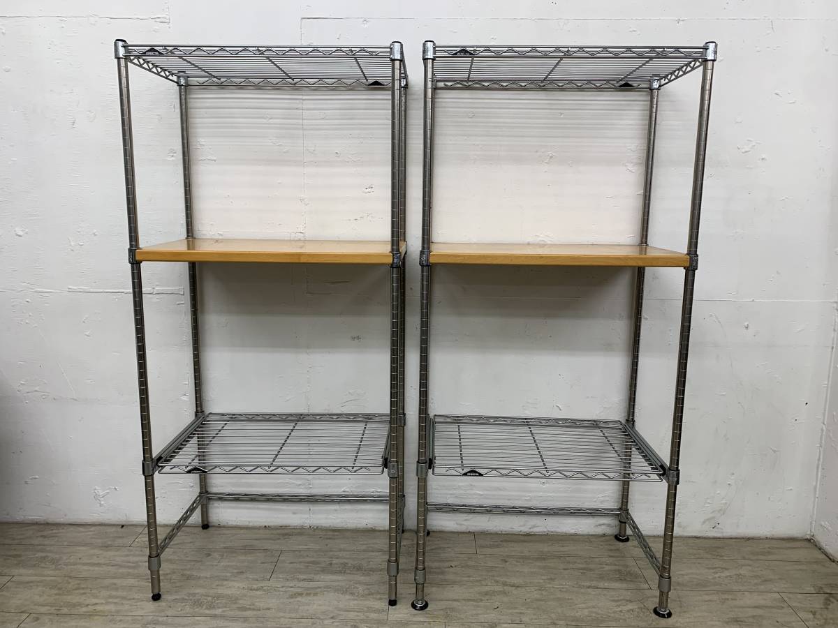0116-03y☆HOME ERECTA ホームエレクター 2台まとめて 引き出し メタル