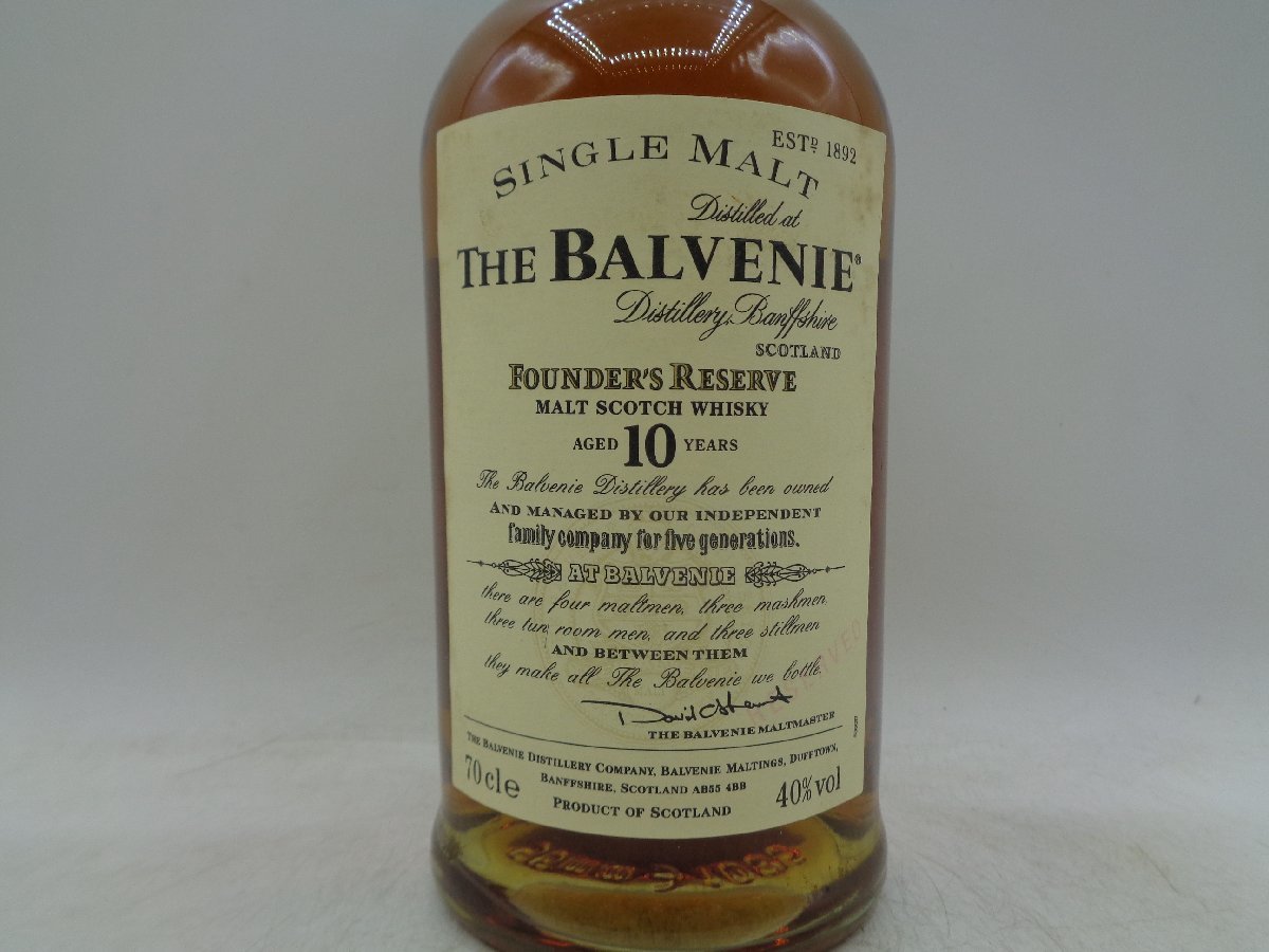 最低価格 【同梱OK商品】THE BALVENIE FOUNDER'S RESERVE 10年