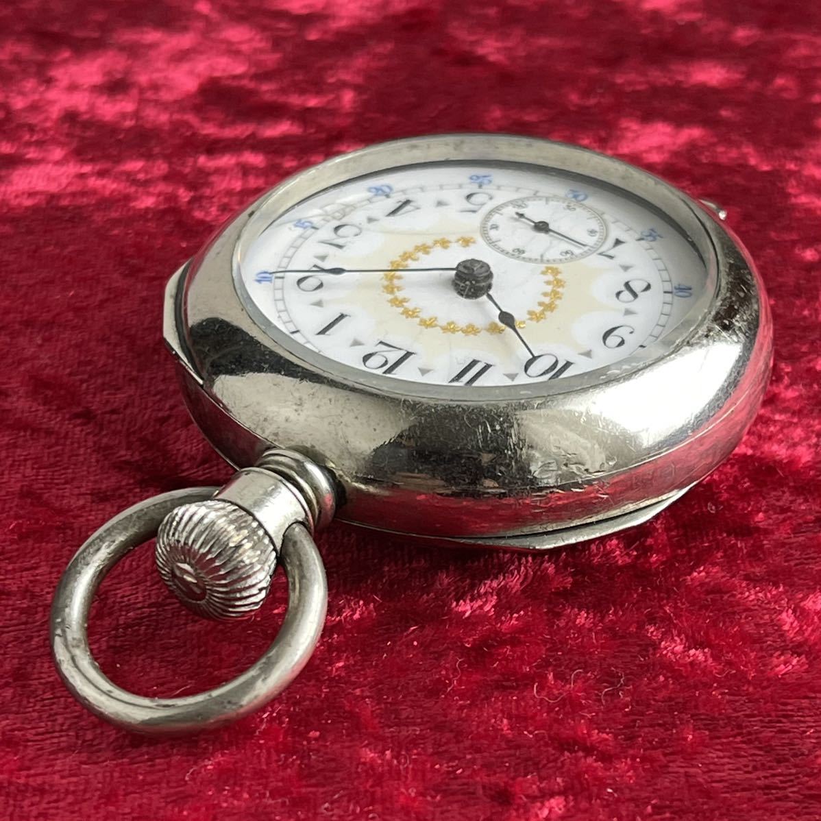 ずっしり銀色！1889年エルジン懐中時計】ELGIN/18s/シルバー/鍵巻き 