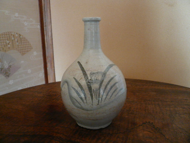江戸時代 古伊万里染付草花蜻蛉文船徳利（1603–1867CE） 徳利 古伊万里