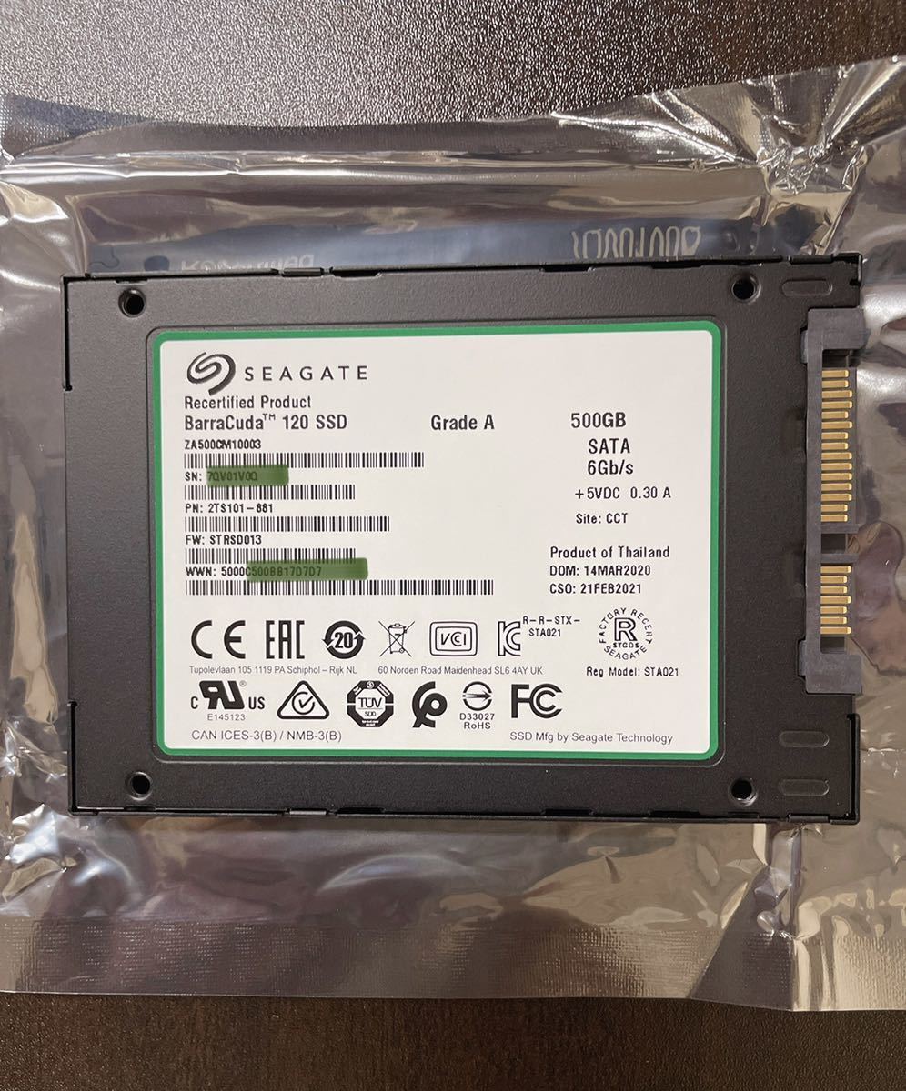  SEAGATE BarraCuda 120 SSD 2.5インチSATA 500GB ZA500CM10003 メーカー再生品(256GB～)｜売買されたオークション情報、yahooの商品情報をアーカイブ公開 - オークファン 256GB～
