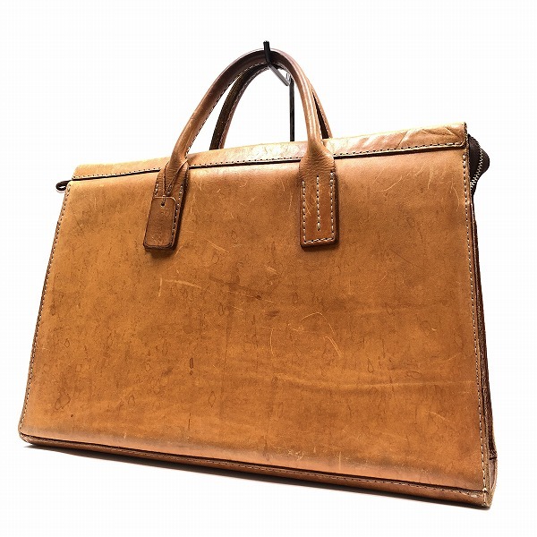 ○美品 ヘルツ HERZ レザー 本革 あなたのビジネスにぴったり ビジネス バッグ ブリーフ 茶 A20-019