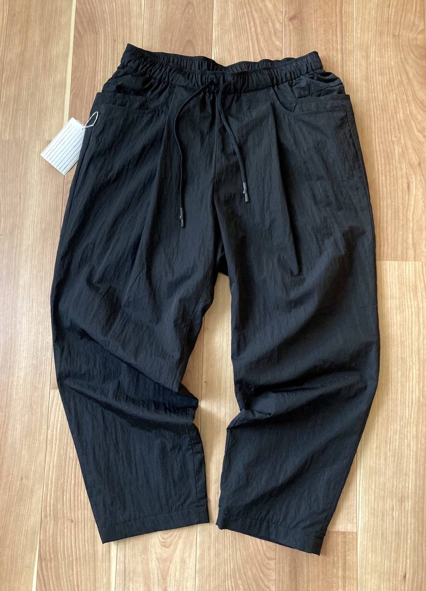 撥水 イタリア ナイロン★ S.F.C / TAPERED EASY WIDE PANTS / Black XL / Stripes For Creative テーパード イージー ワイド パンツ