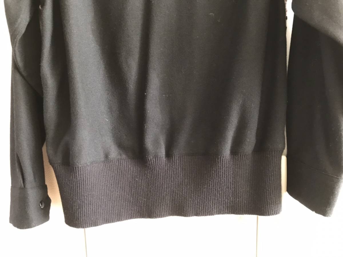 美品 DRY BONES ウール切り替えリブシャツ サイズ36 S ドライボーンズ 50S ロカビリー 日本製 フィフティーズ ロックンロール ルード Dry Bones DRY Pullover Leopard Shirt◆◆2トーンヒョウ柄プルオーバーシャツ◆DC-636