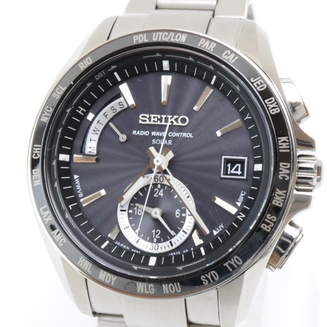 A594 セイコー 8B54 0BB0 電波ソーラー 腕時計 ブライツ 美品 チタン