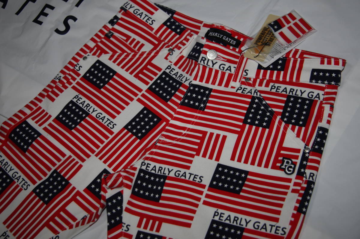 正規品 パーリーゲイツ Pearly Gates 大 Powerful Cotton Stretch アメリカ国旗柄パンツ 厚手 ４ M 78cm 売買されたオークション情報 Yahooの商品情報をアーカイブ公開 オークファン Aucfan Com