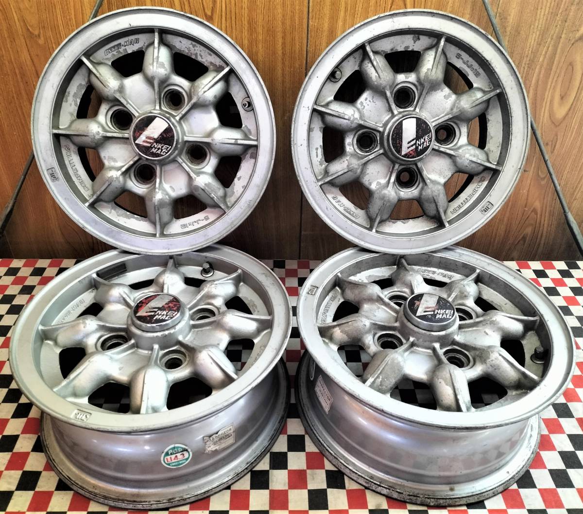 ENKEI エンケイ 当時物 マグ MAG 希少 ディッシュ 旧車 キャップ有 旧 