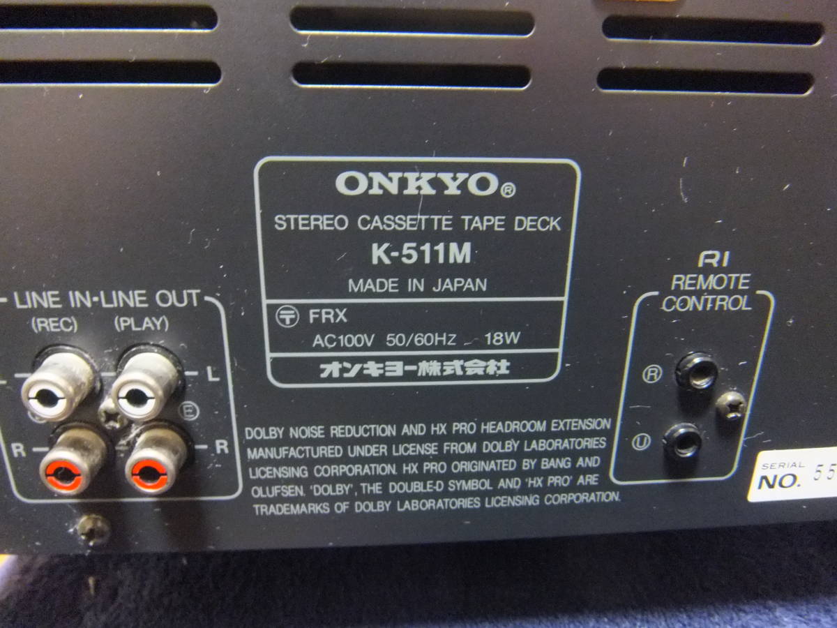 カセットデッキ ONKYO Yahoo!オークション - 「onkyo k-511m」の落札