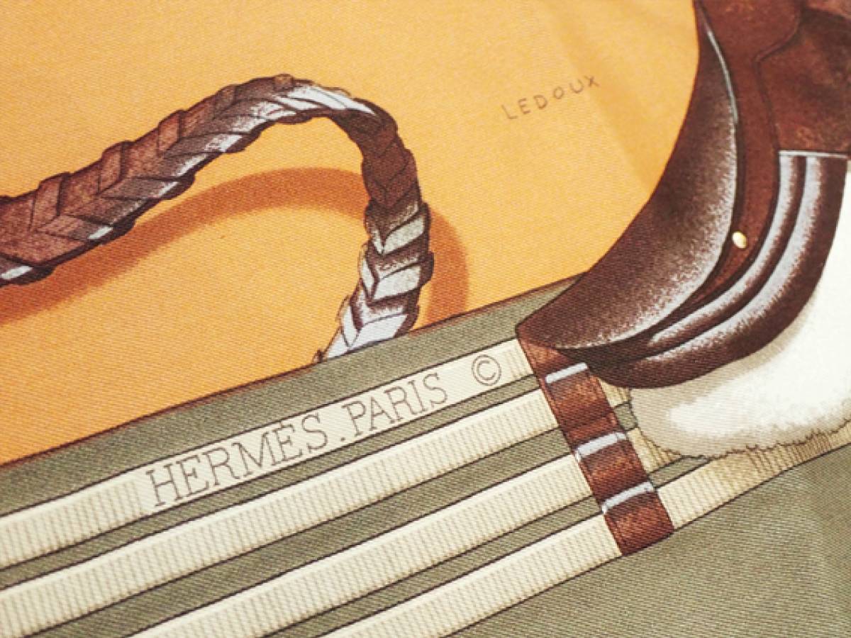 HERMES エルメス カレ90 シルク製大判スカーフ JUMPING 乗馬デザイン