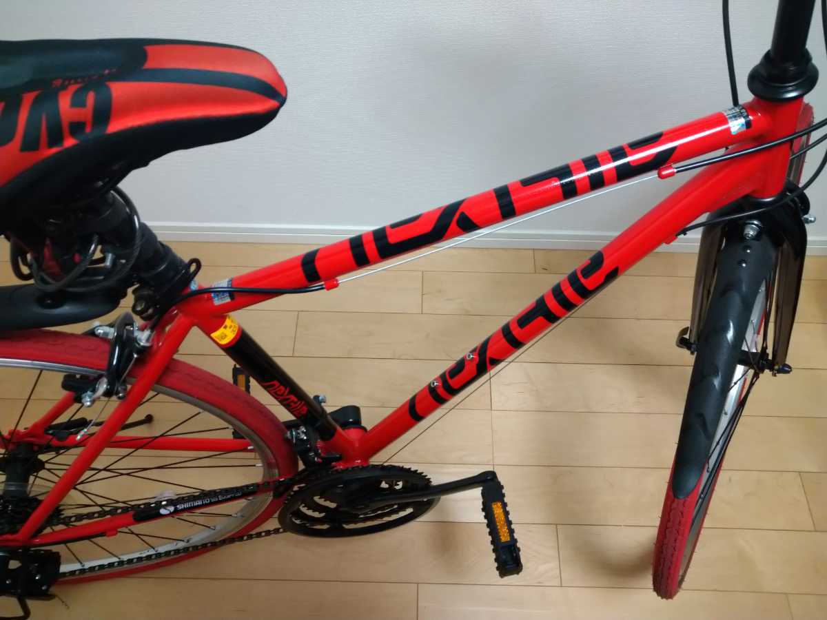 クロスバイク 自転車 700×28C シマノ21段変速 LEカギ・泥除けセット 